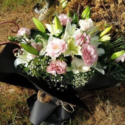Elegant Soft Lisyantus and Casablanka Bouquet 2